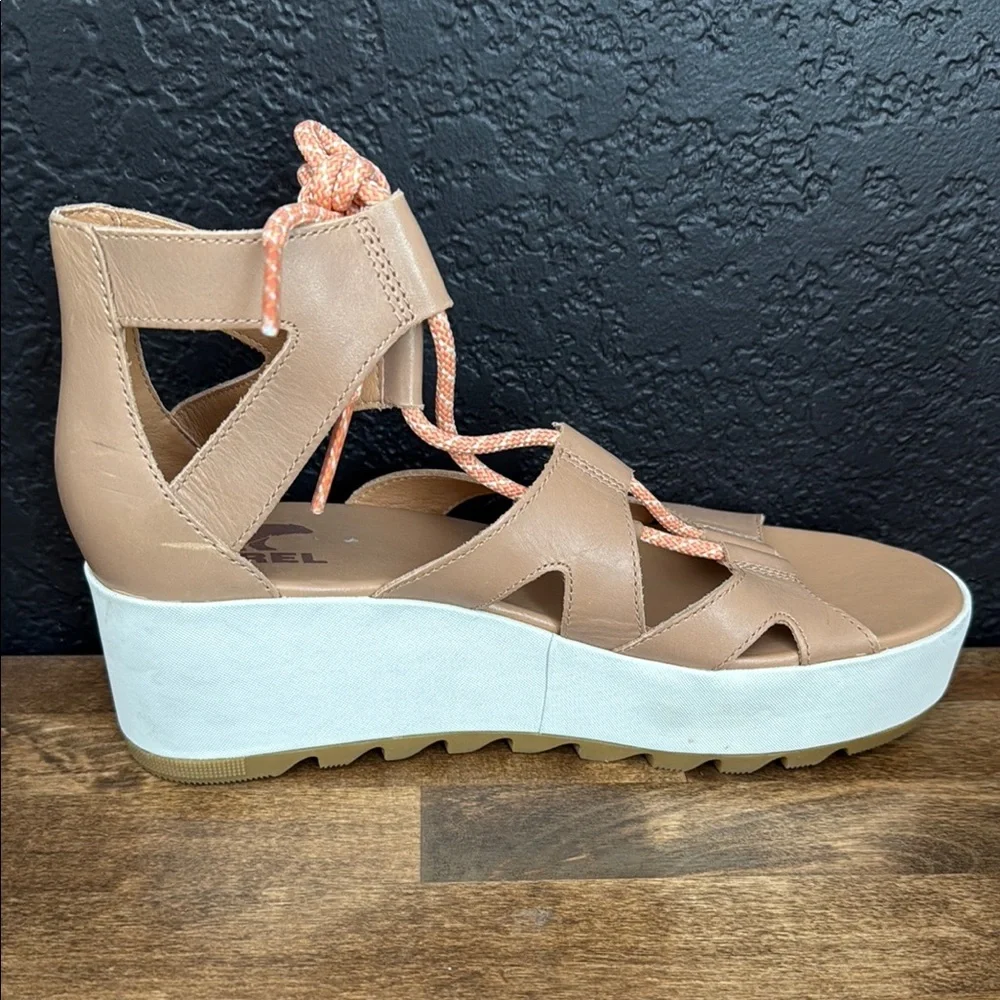 Sorel Women's Tan and Pink Wedge Sandals Size 8.5 - Picture 5 of 10